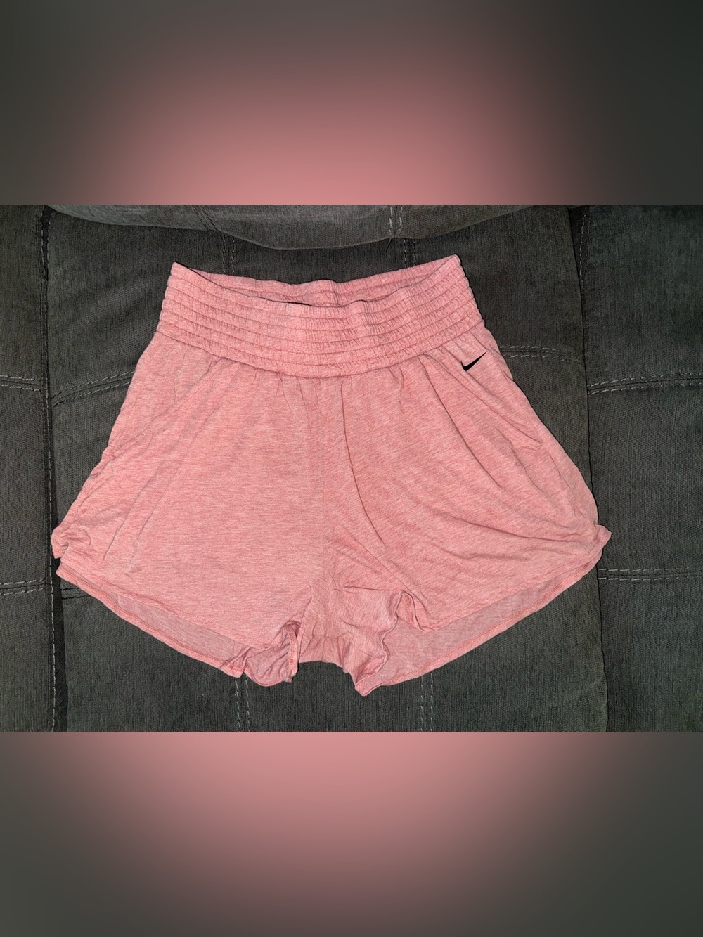 Nike Pink Heather High-Waist Athletic Shorts
